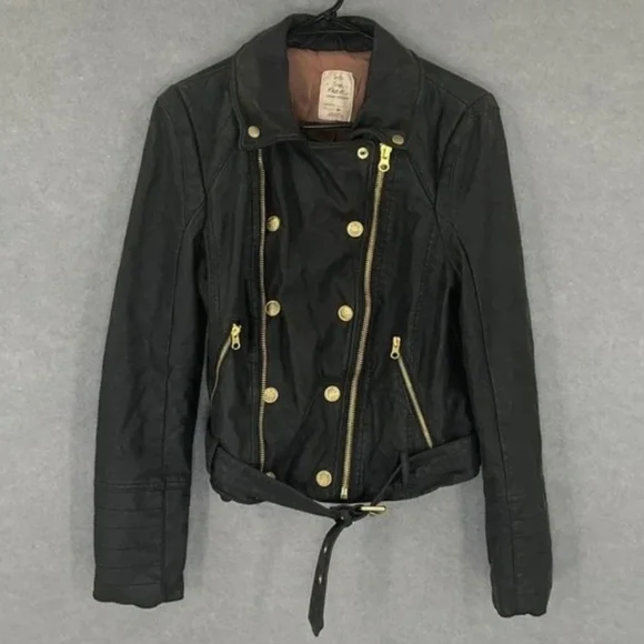 Free People We The Free Vegan Leather Moto Jacket | Size S - Picture 1 of 13